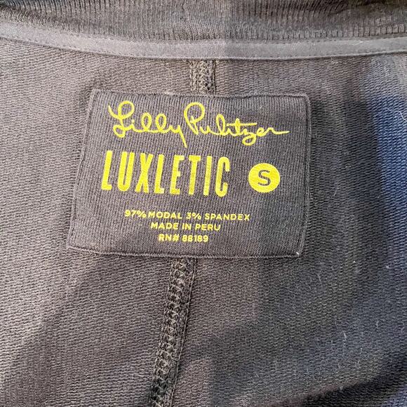 Lilly Pulitzer Luxletic Long Sleeve Waterfall Cardigan Sweater Navy Blue Small - Picture 2 of 8